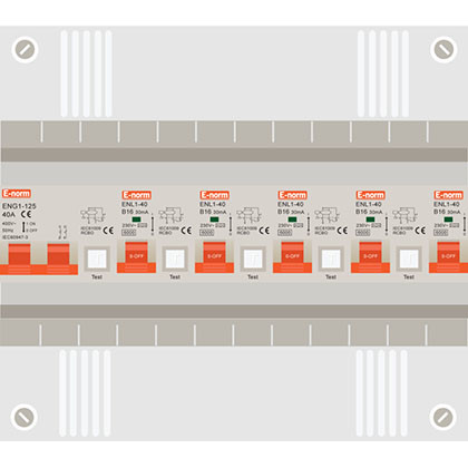1 fase groepenkast met 5 aardlekautomaten