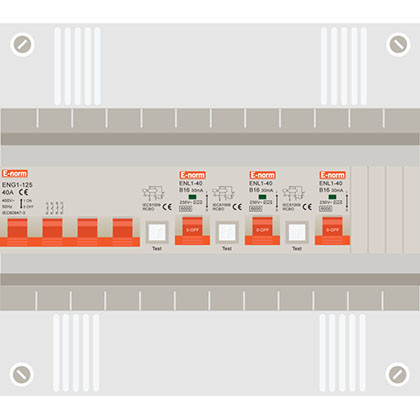 3 fase groepenkast met 3 aardlekautomaten