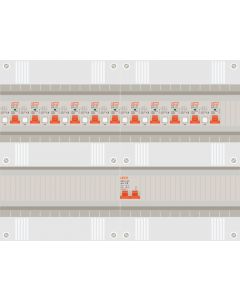 1 fase groepenkast met 11 aardlekautomaten