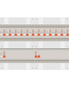 1 fase groepenkast met 13 aardlekautomaten