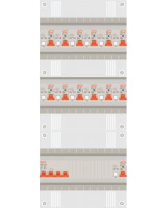 3 fase groepenkast met 13 aardlekautomaten