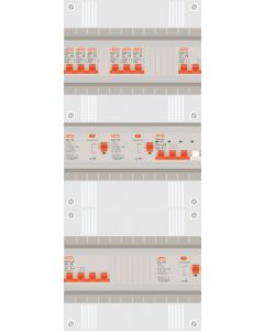 3 fase groepenkast met 6 lichtgroepen, kookgroep en 1 krachtgroep