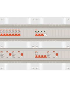 3 fase groepenkast met 7 lichtgroepen en 1 krachtgroep