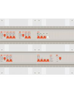 3 fase groepenkast met 7 lichtgroepen en 1 krachtgroep