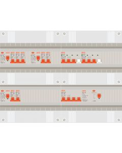 3 fase groepenkast met 7 lichtgroepen en 2 krachtgroepen