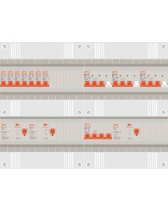 3 fase groepenkast met 7 lichtgroepen en 3 krachtgroepen