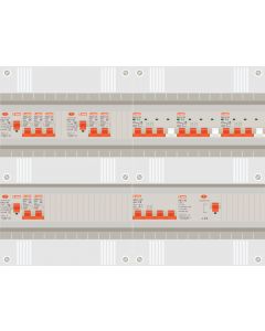 3 fase groepenkast met 7 lichtgroepen en 3 krachtgroepen