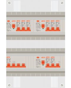 3 fase groepenkast met 7 lichtgroepen en kookgroep