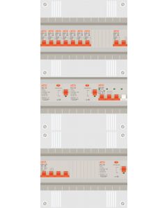 3 fase groepenkast met 7 lichtgroepen, kookgroep en 1 krachtgroep