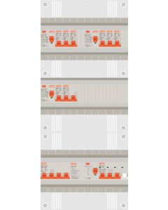 3 fase groepenkast met 7 lichtgroepen, kookgroep en 1 krachtgroep