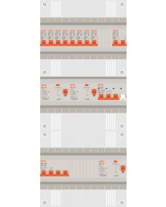 3 fase groepenkast met 8 lichtgroepen, kookgroep en 1 krachtgroep