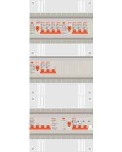 3 fase groepenkast met 8 lichtgroepen, kookgroep en 1 krachtgroep