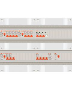 3 fase groepenkast met 8 lichtgroepen, kookgroep en 1 krachtgroep