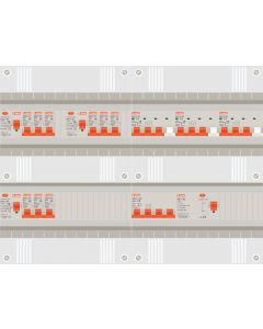 3 fase groepenkast met 9 lichtgroepen en 3 krachtgroepen