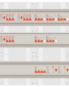 3 fase groepenkast met 9 lichtgroepen en 5 krachtgroepen