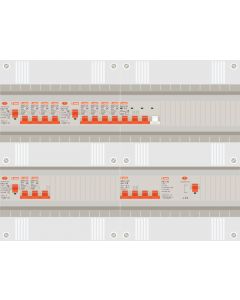 3 fase groepenkast met 9 lichtgroepen, kookgroep en 1 krachtgroep
